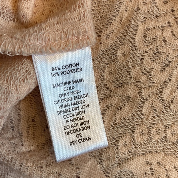 Loft Peach Lace Long Sleeve Top Small - Picture 4 of 4